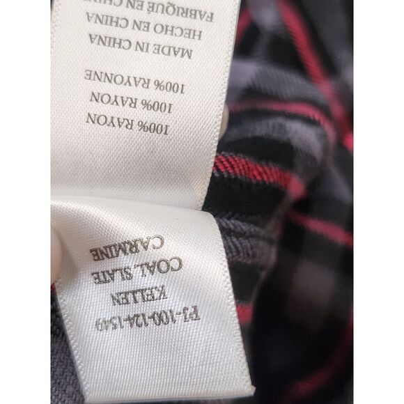 Rails Womens Plaid Print Buttoned Cuff Long Sleeve Collared Blouse XS Black/ Red - Picture 3 of 9